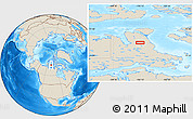 Shaded Relief Location Map of the area around 71° 56' 54" N, 106° 10' 30" W