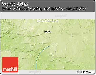 Physical 3D Map of the Area around 71° 56' 54" N, 110° 25' 30" W