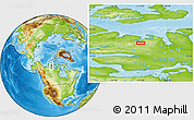 Physical Location Map of the area around 71° 56' 54" N, 111° 16' 30" W