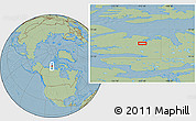 Savanna Style Location Map of the area around 71° 56' 54" N, 112° 7' 30" W, hill shading
