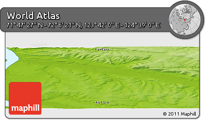 Physical Panoramic Map of the Area around 71° 56' 54" N, 124° 10' 30" E