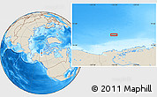 Shaded Relief Location Map of the area around 71° 56' 54" N, 134° 13' 29" W