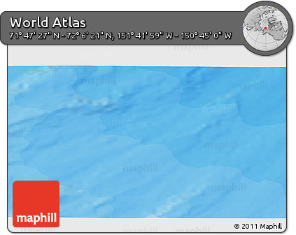 Political 3D Map of the Area around 71° 56' 54" N, 151° 13' 29" W