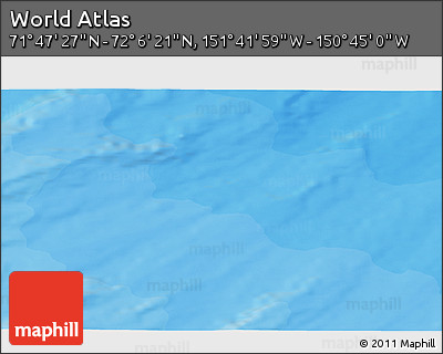 Political 3D Map of the Area around 71° 56' 54" N, 151° 13' 29" W