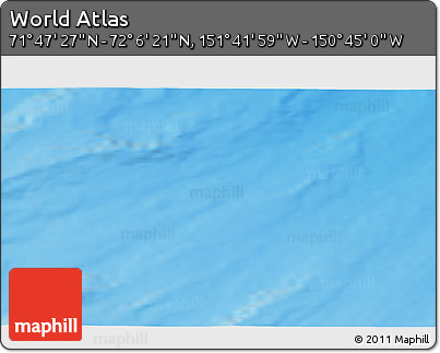Shaded Relief 3D Map of the Area around 71° 56' 54" N, 151° 13' 29" W