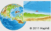 Physical Location Map of the area around 71° 56' 54" N, 151° 13' 29" W