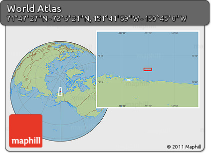 Savanna Style Location Map of the Area around 71° 56' 54" N, 151° 13' 29" W