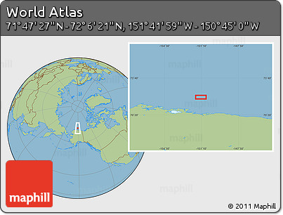 Savanna Style Location Map of the Area around 71° 56' 54" N, 151° 13' 29" W