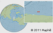 Savanna Style Location Map of the area around 71° 56' 54" N, 151° 13' 29" W, hill shading