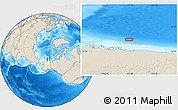 Shaded Relief Location Map of the area around 71° 56' 54" N, 151° 13' 29" W