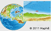 Physical Location Map of the area around 71° 56' 54" N, 152° 4' 29" W