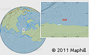 Savanna Style Location Map of the area around 71° 56' 54" N, 152° 4' 29" W, hill shading