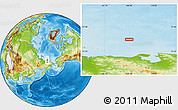 Physical Location Map of the area around 71° 56' 54" N, 166° 40' 30" E