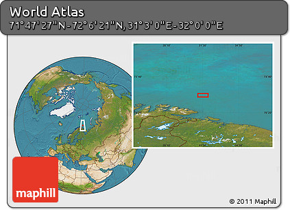 Satellite Location Map of the Area around 71° 56' 54" N, 31° 31' 29" E