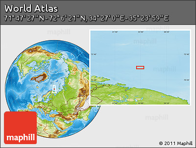 Physical Location Map of the Area around 71° 56' 54" N, 34° 55' 29" E