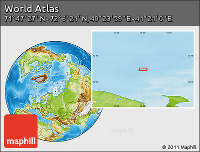 Physical Location Map of the Area around 71° 56' 54" N, 40° 52' 30" E
