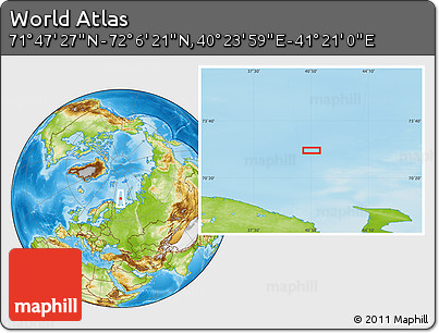 Physical Location Map of the Area around 71° 56' 54" N, 40° 52' 30" E