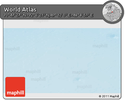 Physical 3D Map of the Area around 71° 56' 54" N, 47° 40' 29" E