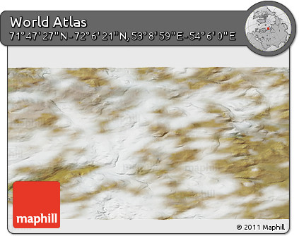 Satellite 3D Map of the Area around 71° 56' 54" N, 53° 37' 30" E