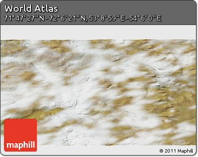 Satellite 3D Map of the Area around 71° 56' 54" N, 53° 37' 30" E