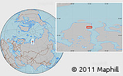 Gray Location Map of the area around 71° 56' 54" N, 72° 19' 29" E, hill shading