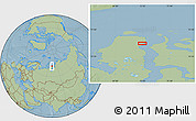 Savanna Style Location Map of the area around 71° 56' 54" N, 72° 19' 29" E, hill shading