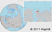 Gray Location Map of the area around 71° 56' 54" N, 74° 52' 30" E