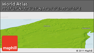 Physical Panoramic Map of the Area around 71° 56' 54" N, 74° 52' 30" E