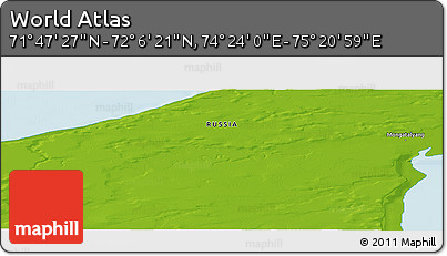 Physical Panoramic Map of the Area around 71° 56' 54" N, 74° 52' 30" E