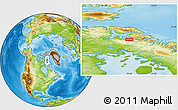 Physical Location Map of the area around 71° 56' 54" N, 78° 7' 30" W
