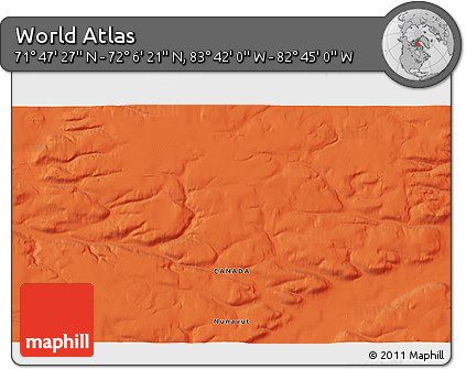 Political 3D Map of the Area around 71° 56' 54" N, 83° 13' 29" W