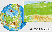 Physical Location Map of the area around 71° 56' 54" N, 93° 34' 29" E