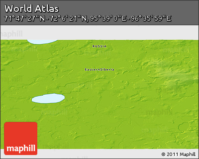 Physical 3D Map of the Area around 71° 56' 54" N, 96° 7' 30" E