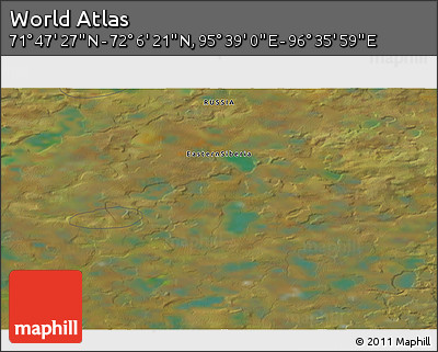 Satellite 3D Map of the Area around 71° 56' 54" N, 96° 7' 30" E