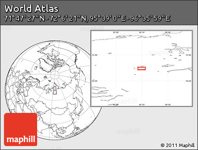Blank Location Map of the Area around 71° 56' 54" N, 96° 7' 30" E