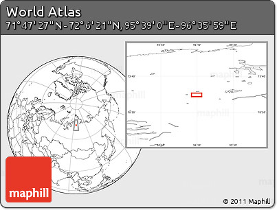 Blank Location Map of the Area around 71° 56' 54" N, 96° 7' 30" E
