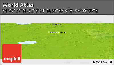 Physical Panoramic Map of the Area around 71° 56' 54" N, 96° 7' 30" E