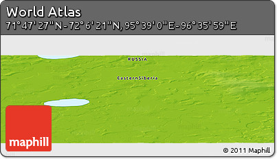 Physical Panoramic Map of the Area around 71° 56' 54" N, 96° 7' 30" E