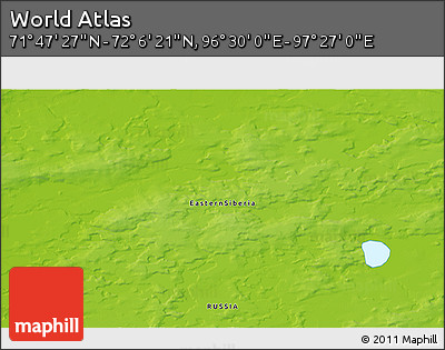 Physical 3D Map of the Area around 71° 56' 54" N, 96° 58' 29" E