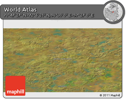 Satellite 3D Map of the Area around 71° 56' 54" N, 96° 58' 29" E