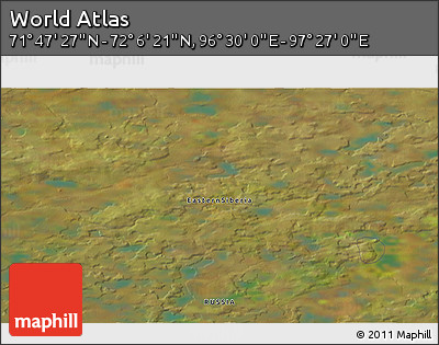 Satellite 3D Map of the Area around 71° 56' 54" N, 96° 58' 29" E