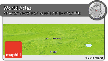 Physical Panoramic Map of the Area around 71° 56' 54" N, 96° 58' 29" E