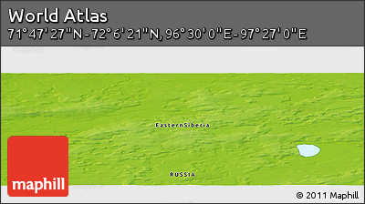 Physical Panoramic Map of the Area around 71° 56' 54" N, 96° 58' 29" E
