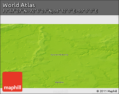 Physical 3D Map of the Area around 71° 56' 54" N, 98° 40' 30" E