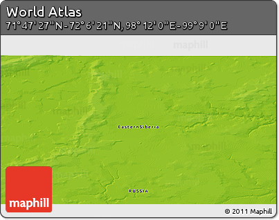 Physical 3D Map of the Area around 71° 56' 54" N, 98° 40' 30" E