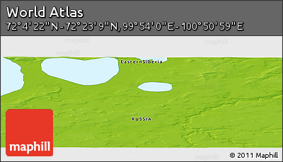 Physical Panoramic Map of the Area around 72° 13' 45" N, 100° 22' 30" E