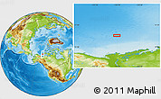 Physical Location Map of the area around 72° 13' 45" N, 134° 13' 29" W