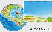 Physical Location Map of the area around 72° 13' 45" N, 140° 10' 30" W