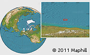 Satellite Location Map of the area around 72° 13' 45" N, 146° 7' 30" W