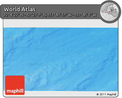 Shaded Relief 3D Map of the Area around 72° 13' 45" N, 151° 13' 29" W